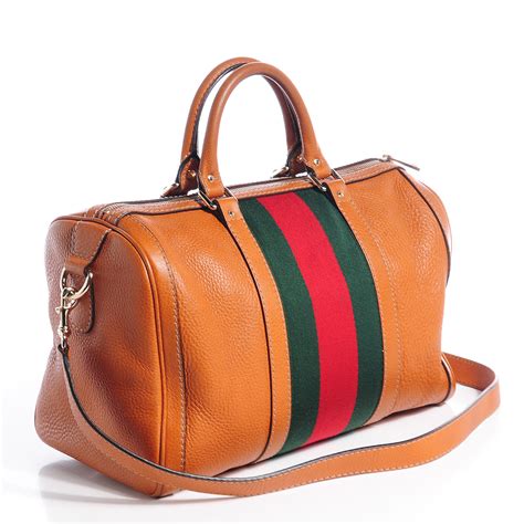 brown leather gucci vintage web boston bag|gucci boston bag guccissima.